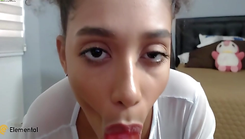 Milf & huge cock in her mouth