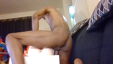 Sexy brunette fucks her tight pussy