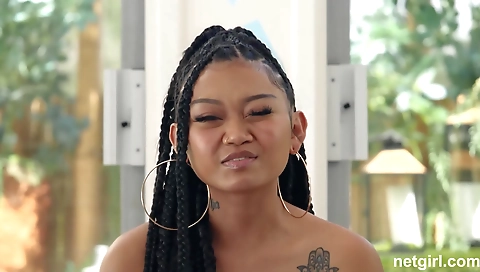 Sexy blonde girl with sexy body gets