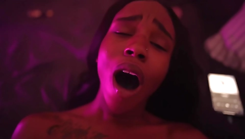 Hot ebony babe gets double penetrated